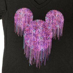 Disney Store Mickey Mouse Glitter T- Shirt Japan